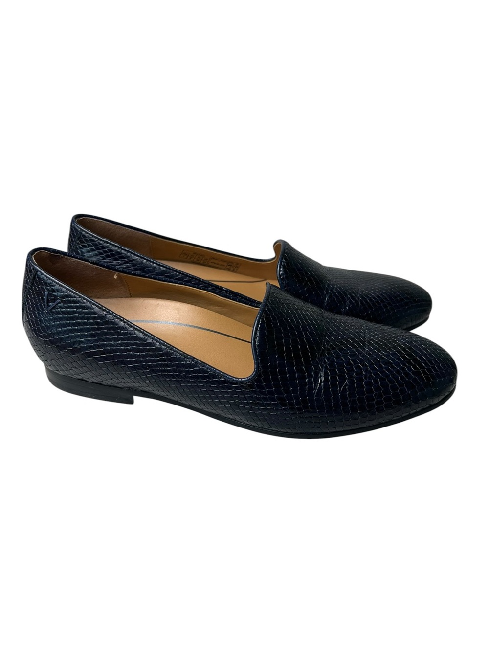 Vionic Willa Boa Snake Skin Embossed Size 7 Blue/Black Womens Slip On Loafers - Picture 10 of 13